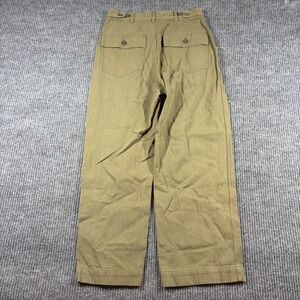 The Barnnet Pants Women's 28x26 Green Herringbone Twill Wide Leg Utility Cargo